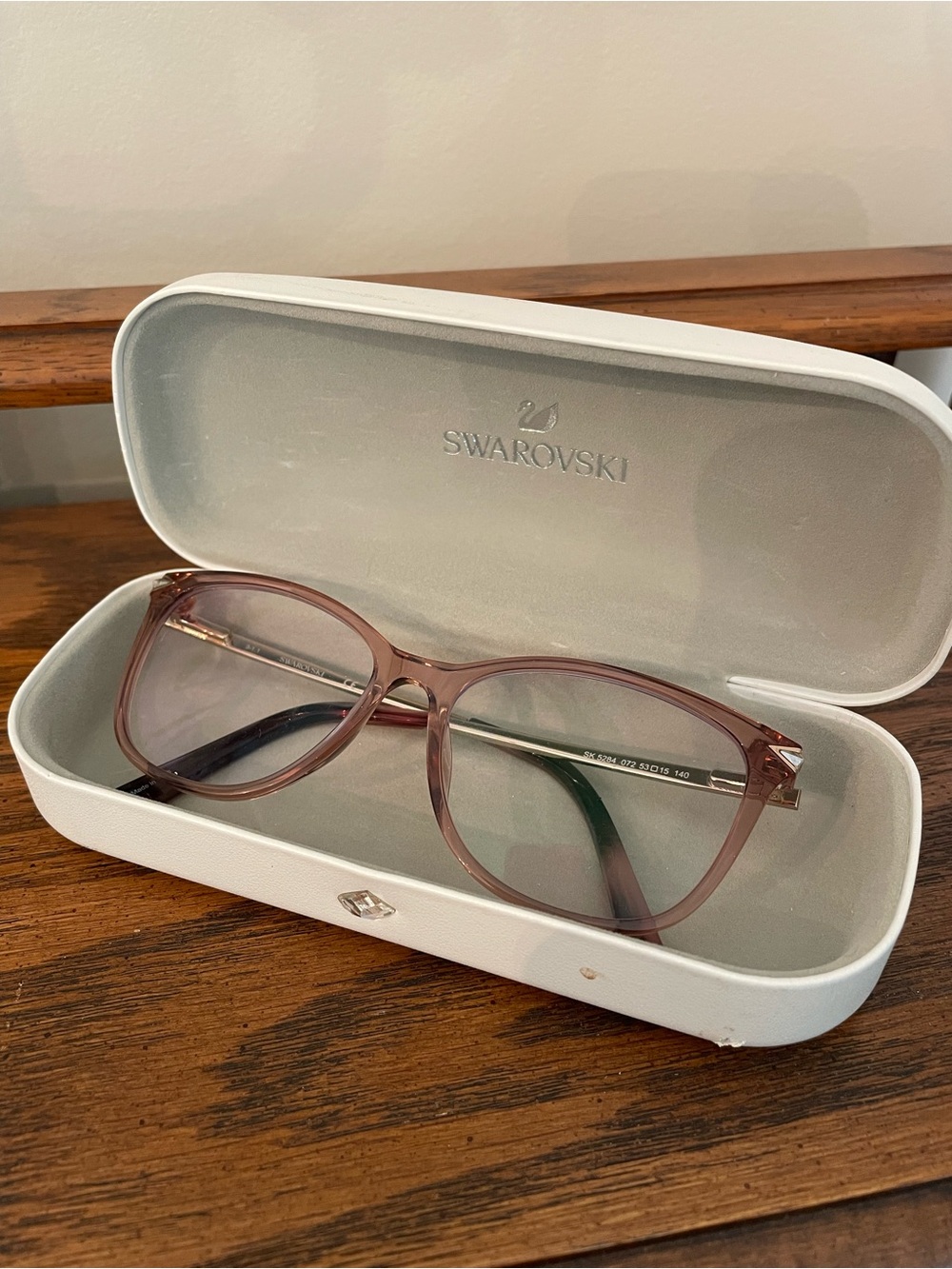 Swarovski Rose-Tinted Crystal Accent Eyeglasses